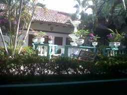 Beautiful restaurant with rocking chairs!