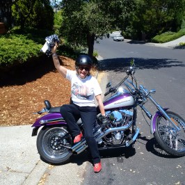 Went to County Fair on back of Purple Vintage Harley, complete with Harley t-shirt!!! (California)
