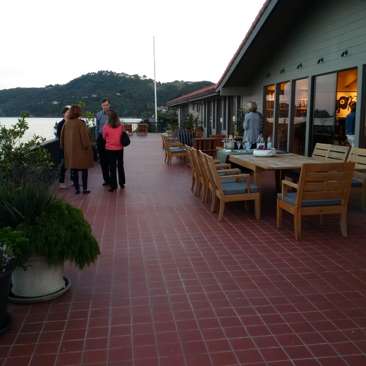 Very large deck of beautiful home on the San Francisco bay, (the late Robin Williams was her neighbour)