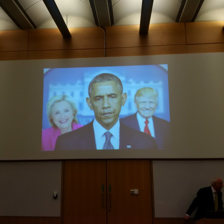 Attended a lecture entitled "Obama Reaction" (I thought this poster said it all)